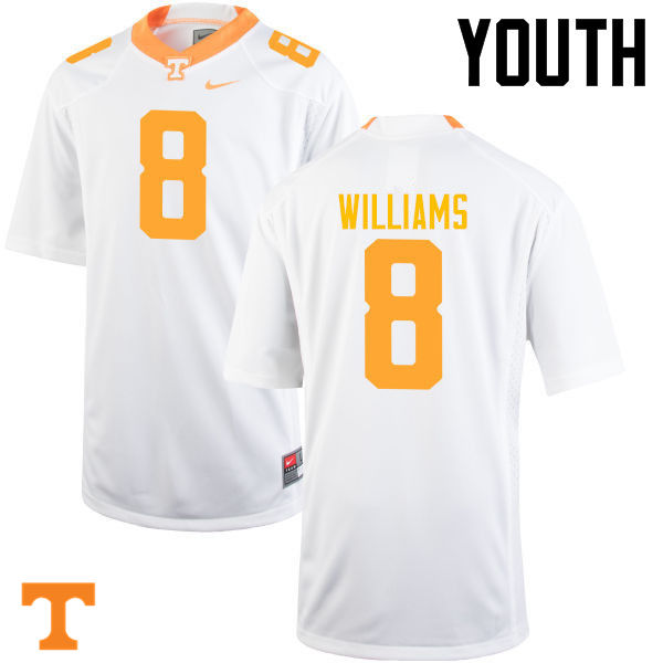 Youth #8 Latrell Williams Tennessee Volunteers College Football Jerseys-White - Click Image to Close